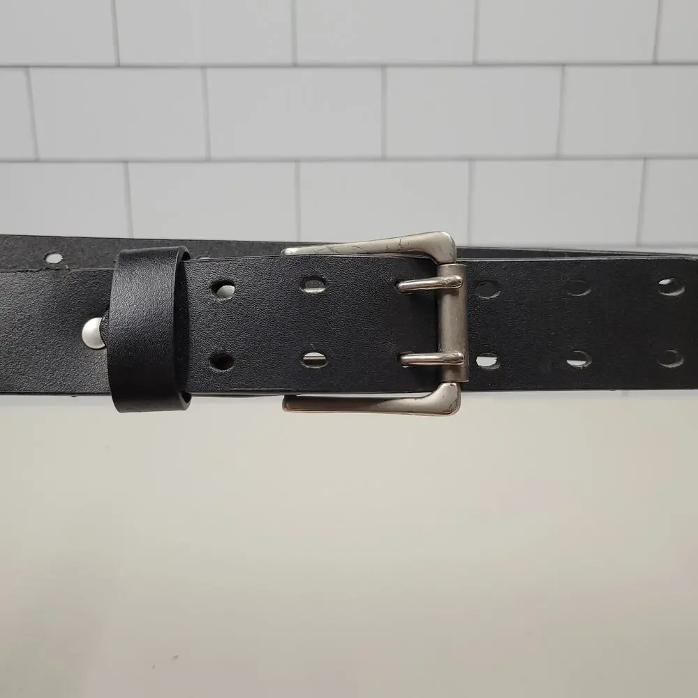 Blains Farm & Fleet Genuine Leather Work Belt Black Size 44 Heavy Duty